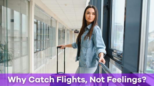 a woman trying to catch flights not feelings