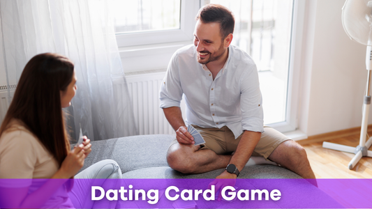 a couple playing a dating card game